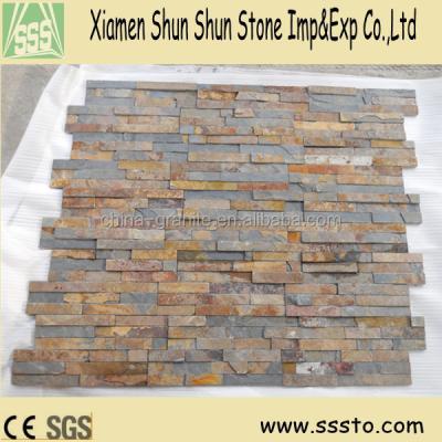 China Natural Slate Tiles Wall Decorative Stone For Wall Cladding 600x150mm for sale