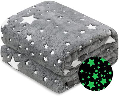 China Safe Copy HEATING Coral Fleece Warm Blue Blanket Glow in Dark for Adult Safe for Kids for sale