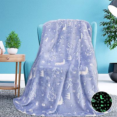 China PASSIONATE Glow in the Dark Blanket Safety Blanket Halloween Unique Gift for Kids for sale