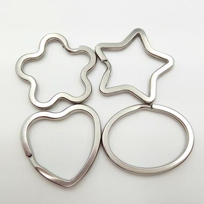 China Wholesale Mickey Shape Keyring DIY Gift Heart Flower Star Metal Key Chain Custom Key Chains for sale