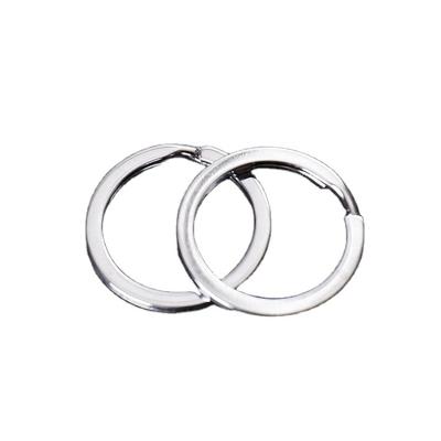 China Wholesale Factory Price Unisex Simple Silver Flat Round Strong Metal Ring Key Chain Link Ring for sale