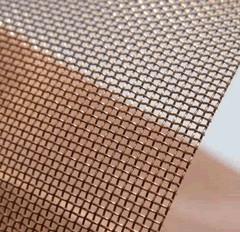 China Red Plain / Twill Weave Copper Woven Mesh 20 Mesh For Cabinet Screen for sale