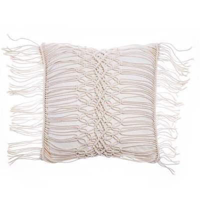 China Handwoven Tassels Cray Cotton Yarn Cotton Cord Tassel Pillow Anti-Static Handwoven Tassels Pillow for sale