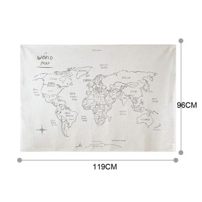 China Nordic country wind children's room wall decoration map tapestry background cloth photo scene props map carpet for sale