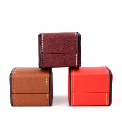 China Wholesale Customization PU Watch Case Storage Box Bow Flap Attractive Leather Watch Box Display Stain for sale