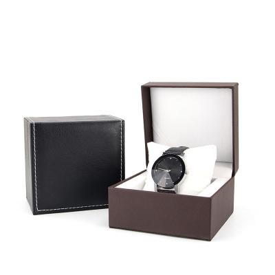 China Fashionable Custom Logo Paper Luxury Wrist Black Watch Gift Box Packaging Boxes Watch Box For Watches for sale