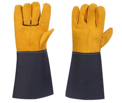 Κίνα Welding Gloves Wear-Resistant And Heat-Insulating Extended Leather Welder Labor Insurance Gloves προς πώληση