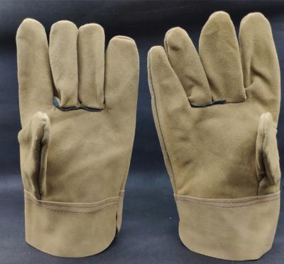 China Short Thick Leather High Temperature Welder Gloves Full Leather Welding Welder Gloves Suede Leather Welding Gloves Te koop