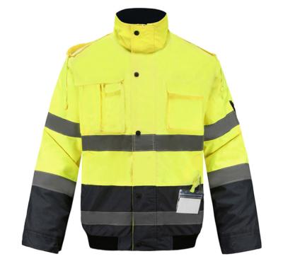 中国 Reflective PPE Safety Wear Waterproof Jacket High Visibility Traffic Warning Safety Work Clothes Can Be Customized Logo 販売のため