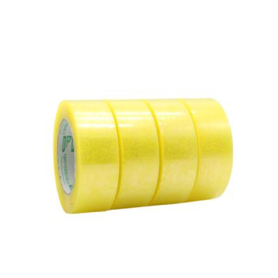 China 48mm Width Transparent Yellow Bopp Packing Tape  Carton Sealing Film Making Tape Durable for sale