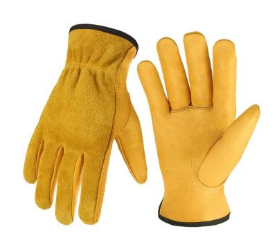 China Wholesale Custom Ozero Logo Cowhide Leather Safety Work Gloves Eco-Friendly EN388 Driver. for sale