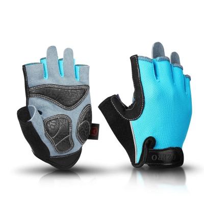 China Ozero Anti-Slip Mens Half Finger Other Sports Leather Road Mountain Bike Gloves Gym Breathable. for sale