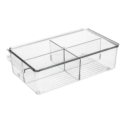 China Clear Bins Pantry Modern Airtight Organizer Drawer Kitchen Box Fridge Storage Container Dry Plastic Food Containers Set for sale