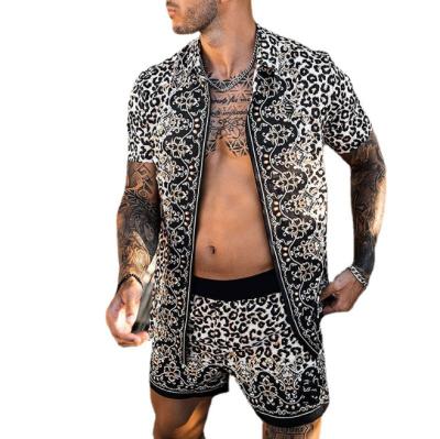 China 2022 New Summer Viable Men's Short-Sleeved Printed Suit Dress Shirts Shorts Fashion Male Casual Beach Wear Loose Clothes for sale