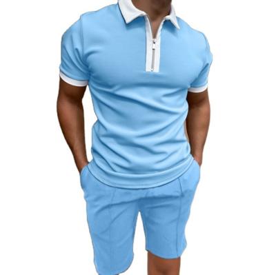 China 2022 Viable Men's Polo Shirts Brand Men's Short-Sleeved Solid Shirt Men's Polo Shirts 2 Pieces Suit Summer M-3XL for sale