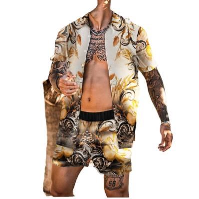 China Viable Beach Suit Fashion Clothing Short Sleeve Two-Piece Shirt And Shorts Summer Print Casual Shirt for sale