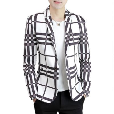 China 2022 Men Brand Breathable Plaid Blazers Autumn Spring Fashion Slim Suit Jacket Men's Blazer Masculino Casual Wear Plus Size S-3XL for sale