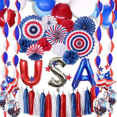 China Fun 4th of July Decorations Fans American Flag Party Patriotic Paper Decorations 4th of July Decorations for sale