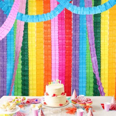 China Fun Colorful Four-leaf Hanging Tissue Paper Garland Party Streamers Paper Garland for Party Decoration for sale