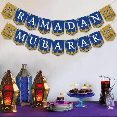 China Ramadan Mubarak Banner DIY Ramadan Decoration Family Fun Ramadan Kareem Decoration Party Supplies for sale