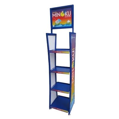 China POS Promotion Beverage Display Stand Metal Eco - Friendly Retail Display Rack For Beverage Bottle for sale