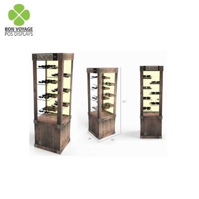 China Wooden Showcase With Lock And LED Light Inside Custom Classic Wooden Display Rack For Sunglasses for sale