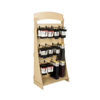 China Retail Store POS Promotion Plywood Socks Accessories Hooks Eco-friendly Material Display Stand for sale