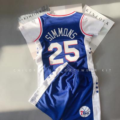 China Breathable Short Sleeve Simmons Clothes Short Sleeve Simmons Clothes Boy Girl Tank Top Easy Dry Kids Basketball Sports Jacket for sale