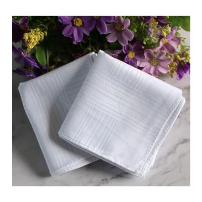 China Solid 100%White Cotton Handkerchief Single-Angle Fashion Handkerchief for sale