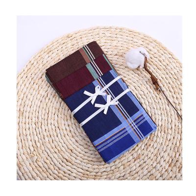 China White Handkerchief Mens Handkerchief High Quality Cotton Stripe Mens Face Handkerchiefs for sale