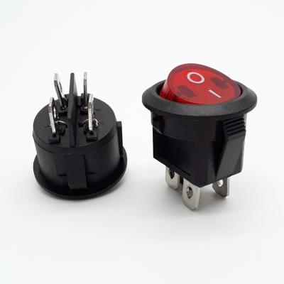 China Electrical Equipment 4 Pin 12v Round Rocker Switch On Off With 4 Pin Lightweight Round Rocker Switch for sale