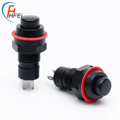 China 10mm ON-OFF 2 Pin DS-211 213 12v Momentary Plastic Self Lock Push Button Switch for sale