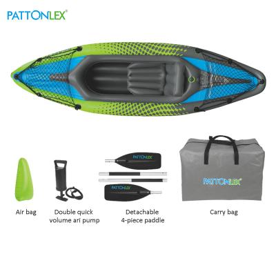 China Convenient PATTONLEX Factory Customize Single Seat Durable Folding Inflatable Canoe Kayak for sale