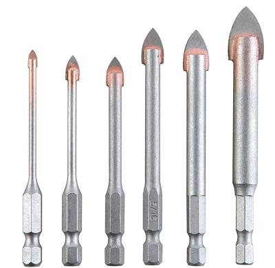 China Make Hole BEHAPPY 6mm Industrial Hex Glass Drill Bits For Glass Ceramic Tile for sale