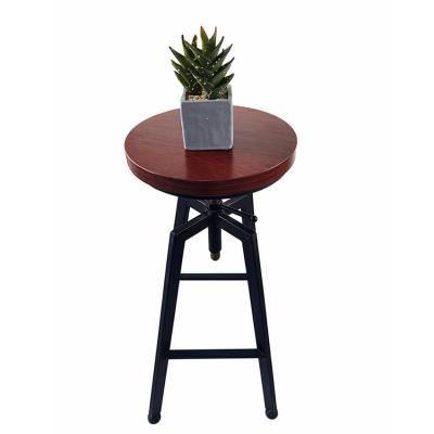 China Modern New Listing Customized Brown Or Incense Cedar Wood And Metal Bar Stools For Cafe And Restaurant for sale