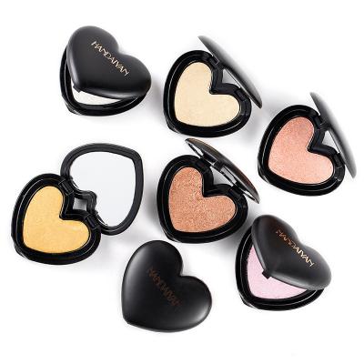 China Wholesale Sunscreen Customize Heart Shape Makeup Cream Highlighter Bar Marker Pressed Highlighter Bar Baked Powder With Mirror for sale