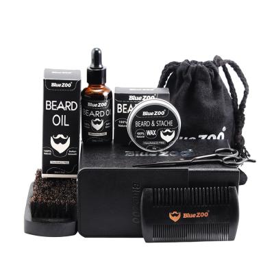 China Acne Treatment Private Label Men Grooming Beard Brush and Comb Beard Trimmer Balm Beard Set for sale