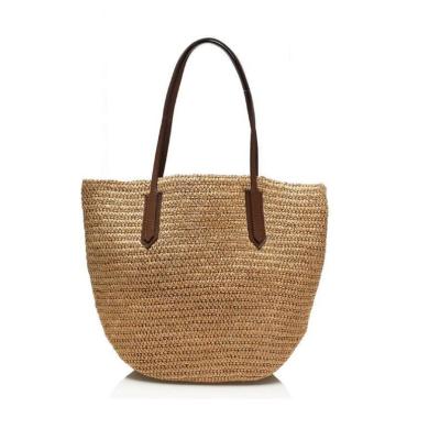 China Women's Big Beach Straw Raffia Tote Bag Monogrammed Wholesale Bohemian for sale