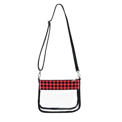 China Black Shoulder Hoop PVC Cross - Wholesale Red Shoulder Bag Ladies Plaid Black PVC Shoulder Hoop Cross - Body Bag for sale