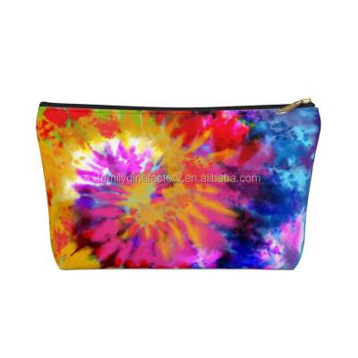 China Fashion Monogram Personalized Women Tie Dye Colorful Cosmetic Bag for sale