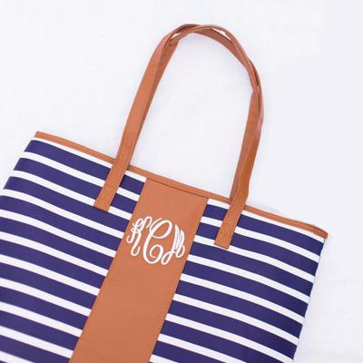 China Beach Bags Customized Summer 2020 Beach Bag 2020 Women Monogram Stripe Beach Bags Summer 2020 for sale