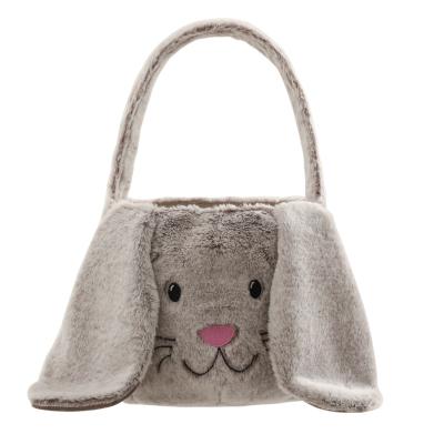 China Easter Bunny Bucket Easter Bucket Bag for Egg Child's Gift Decoration Embroidery Cute Plush Easter Bunny Basket for sale