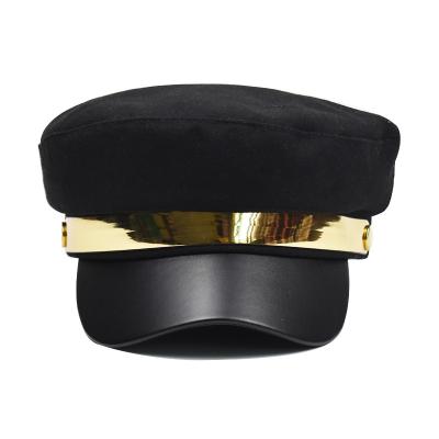 China European and American Style Women's Autumn Winter Peaked Beret Hat British Painter Metal Octagonal Hat Retro Hat Winter Peaked Cotton Beret Hat for sale