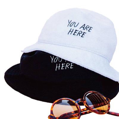 China Wholesale Unique Luxury Custom Logo Characters Design Soft Waist Embroidery Unisex Adult Hat Fishing Towel Bucket Hat for sale