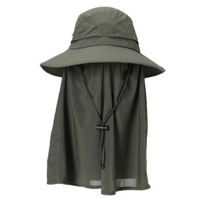 China Custom Character Design Summer Fishing Sun Protection Hooded Hat 360 Face Neck Flapper Cap Outdoor UV Cover Cap for sale