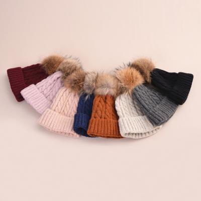 China 2021 New Design COMMON Quality Size Winter Women Soft Fur Hat With Pom Pom for sale