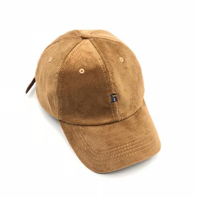 China Brand leather strap gorras sports hats COMMON custom corduroy baseball hat, luxury corduroy dad hat for sale