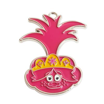 China Viable new product creative pineapple debossed metal colorful enamel painted cute cartoons tag brand metal logo label for clothing for sale