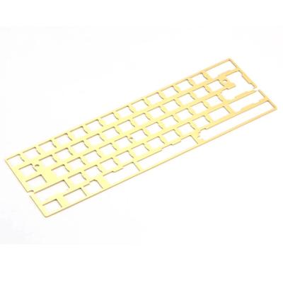 China Hot Sales DIY Copper Oxidation Aluminum Mechanical Keyboard Setting Plate 60% CNC GH60 Brushed Brass Setting Plate for sale