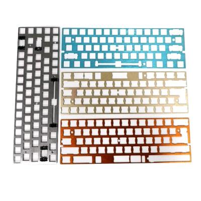 China 2021 Hot Yellow Copper Sand Blast Factory Sales Anodic Aluminum CNC Gaming Mechanical Keyboard Setting Board for sale